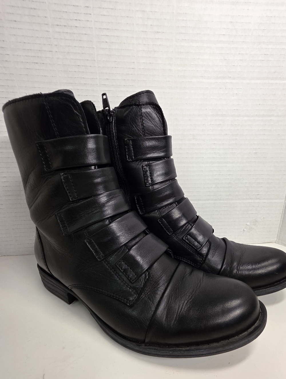 Miz Mooz Leighton Black Leather Boots Sz 8.5